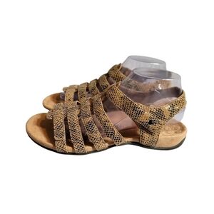 Vionic Harissa Sandals women's size 9 snake print comfort modern Hook and loop